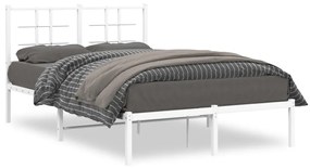 Kovový rám postele s čelom biely 120x190 cm 355607