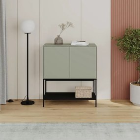 Komoda Houseland Amira 80 cm sivo-zelená