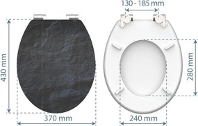 Eisl Sanitär WC sedátko MDF Soft Close Black Stone High Gloss 80535