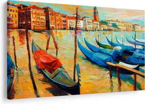 Obraz - Prístav v Benátkach (90x60 cm)