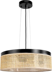 Toolight Toolight, APP1901-3CP, závesné svietidlo s ratanovým tienidlom, Ø 40 cm, 3× E27, hnedá, OSW-63000