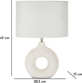 Biela keramická stolová lampa s textilným tienidlom (výška 43 cm) Seta – Mauro Ferretti