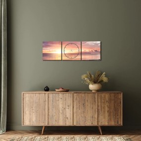 Obraz - Morská panoráma (s hodinami) (90x30 cm)