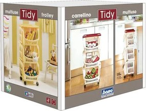 BAMA Regál pojazdný TIDY, biela a hnedá