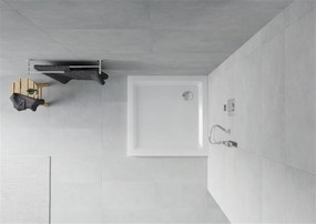 Mexen SLIM - Štvorcová sprchová vanička 90x90x5cm + chrómový sifón, biela, 40109090