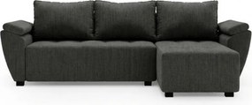 AKCIA Rozkladacia obojstranná sedacia súprava do L LIVARO 251x140 cm, tmavosivá II. trieda