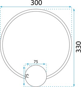 Toolight Toolight, LED nástenné svietidlo 30cm 13W APP1384-CW, zlatá lesklá, OSW-00938