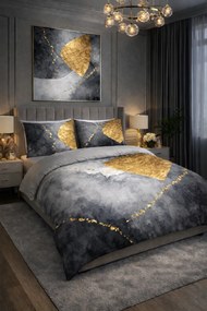 Matex Luxusné bavlnené saténové obliečky 140x200 + 70x90 cm - Prestige "Zlatý mramor"