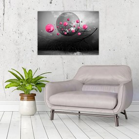 Obraz ružových abstraktných gulí (70x50 cm)