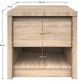 Tempo Kondela Nočný stolík 1S, dub sonoma, NORTY TYP 13