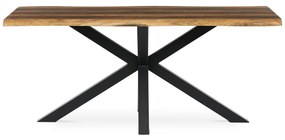 Autronic - Stůl jídelní, 180x90x75 cm, MDF deska, dekor staré dřevo, kovová noha ve tvaru hvězdy, černý lak - HT-F4618 OLW AKCE NOVINKA