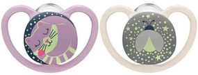 NUK Dojčenský cumlík NUK Space Nights 6-18m 2ks/BOX dievča