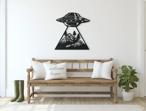 drevko Drevená nálepka UFO Rozmer obrazu: 34 x 32,5 cm, Farba dekorácie: Čierna