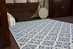 Koberec COLOR 19246/969 SISAL Kvety biely