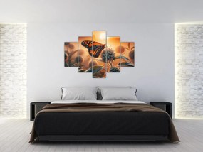 Obraz – Motýľ v zapadajúcom slnku (150x105 cm)