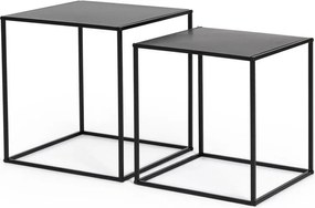 Čierne kovové konferenčné stolíky v súprave 2 ks 38x38 cm Alrik – Yes Everyday