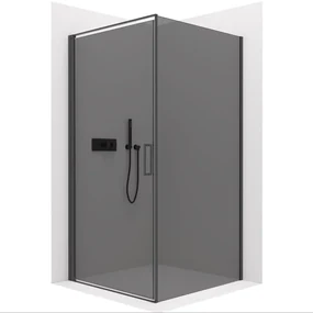 CERANO - Sprchovací kút Porte Ľ/P - 8 mm - čierna matná, grafitové sklo - 80x90 cm - krídlový, CER-CER-8050BD7491