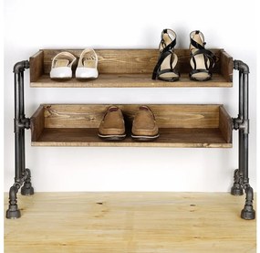 Stojan na topánky BORU 50x90 cm čierna/smrek