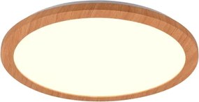 Stropné LED osvetlenie Camillus 40 cm, okrúhle, imitácia dreva%