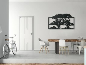 drevko Drevený obraz Slon v savane Rozmer obrazu: 26,5 x 44,5 cm, Farba dekorácie: Čierna