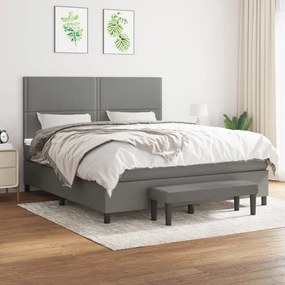 Boxspring posteľ s matracom tmavosivá 160x200 cm látka 3136526