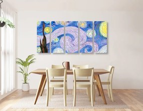 5-dielny obraz umelecké dielo Vincenta van Gogha