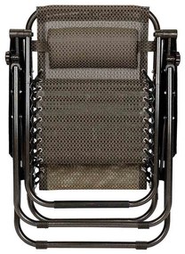 Záhradné ležadlo zero gravity s držiakom na pohár, 2 ks- hnedé