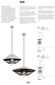 Redo 01-3005 - Závesný luster na lanku GRILL 1xE27/42W/230V priemer 39,6 cm čierna/hnedá