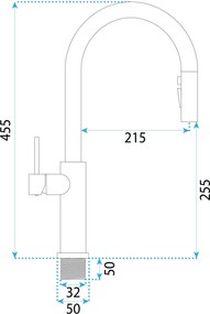Rea Master, vysoká kuchynská batéria s výsuvným výtokom, zlatá matná, REA-B7204