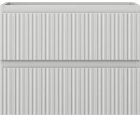 Mexen Rivel, kúpeľňová skrinka 60 cm, 2 zásuvky, drážkovaná, matná sivá, 91A20-06047-2-BFF62