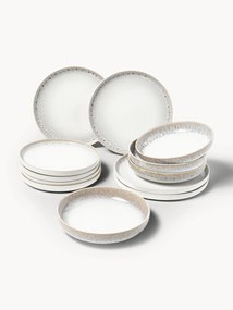 Ručne vyrobená súprava riadu's reaktívnou glazúrou Danza, 4 osoby, 12 ks