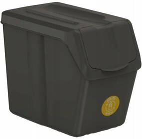 Odpadkové koše na triedený odpad, 4ks x 20l SORTIBOX SLIM - čierne