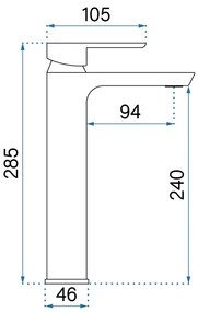Rea Argus, vysoká umývadlová batéria h-285, medená matná, REA-B3006