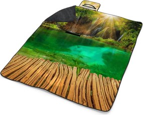 Sablio Plážová deka Jazierko s vodopádom: 200x140 cm