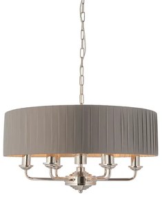Endon 94397 - Luster na reťazi HIGHCLERE 6xE14/40W/230V šedá/lesklý chróm