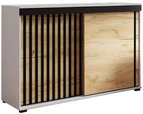 Komoda Malani 140 biela+craft+čierna