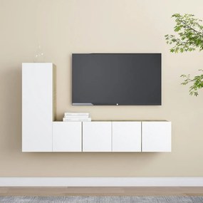 3-dielna súprava TV skriniek biela a dub sonoma drevotrieska 3079198