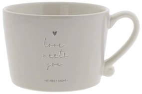 Cup White/Love meets you Grey10x8x7cm