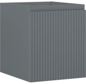 Mexen Rivel, kúpeľňová skrinka 40 cm, 1 zásuvka, drážkovaná, grafitová matná, 91A20-04047-1-BF66