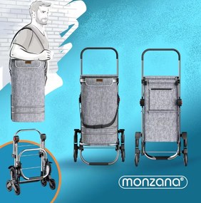 Monzana Nákupná taška na kolieskach do schodov COMFORT,50l, šedá