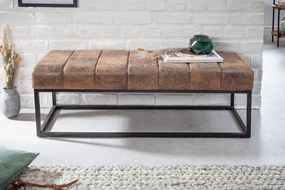Dizajnová lavica Halle 110cm antik hnedá