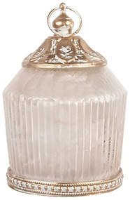 Ružová sklenená svietiaca LED lampáš Balli - Ø 8*12 cm