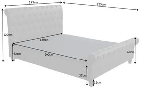 Posteľ 41413 180x200cm Kensington Microfaser Tmavošedá  - Komfort-nábytok