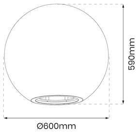 Exteriérové svietidlo Globo + LED žiarovka E27 RGB 10w + diaľkové ovládanie, (fi 60cm)