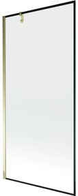 Mexen Next vaňová zástena jednokrídlová 90 x 150 cm, Čierny vzor, Zlatá - 895-090-000-00-70-50