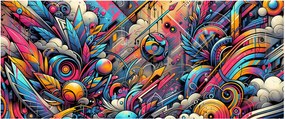 Obraz - Pestrofarebné graffiti (120x50 cm)