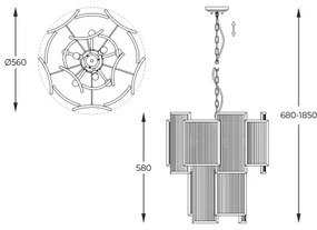 Zuma Line P0528-08A-F4AC - Luster na reťazi SERGIO 8xE14/60W/230V chróm