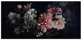 Magnetické obrazy Kvety s hmlou na čiernom