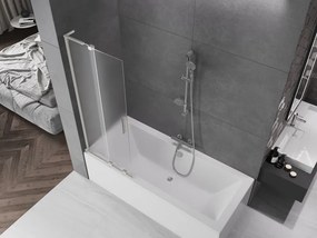 Mexen Velar L, 2-krídlová posuvná vaňová zástena 75 x 150 cm, 8mm sklo námraza, brúsená oceľ, 896-075-003-31-97