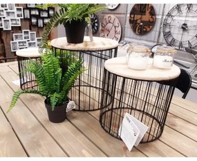 SADA 3x Stojan na kvety pr. 19/23/28 cm čierna/béžová